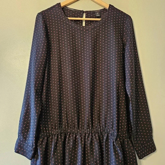 Scotch & Soda Stars Print Long Sleeve Low Waist Mini Ruffled Dress Size Medium. - Picture 5 of 16